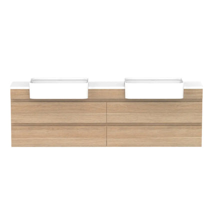 ADP Glacier Lite Semi-Recessed All Drawer Twin Vanity with Benchtop