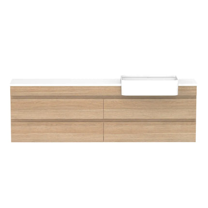 ADP Glacier Lite Semi-Recessed All Drawer Twin Vanity with Benchtop 600-1800mm
