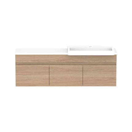 ADP Glacier Lite Semi-Recessed Door and Drawer Slim Vanity with Benchtop 750-1800mm