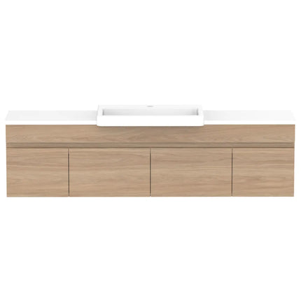 ADP Glacier Lite Semi-Recessed Door and Drawer Slim Vanity with Benchtop 750-1800mm