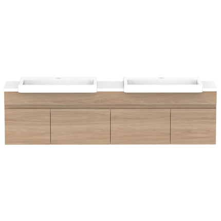 ADP Glacier Lite Semi-Recessed Door and Drawer Slim Vanity with Benchtop 750-1800mm