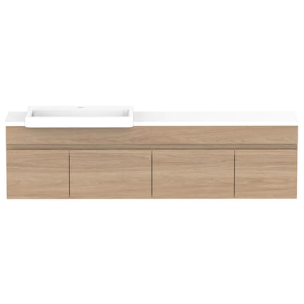 ADP Glacier Lite Semi-Recessed Door and Drawer Slim Vanity with Benchtop 750-1800mm