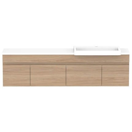 ADP Glacier Lite Semi-Recessed Door and Drawer Slim Vanity with Benchtop 750-1800mm