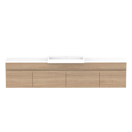 ADP Glacier Lite Semi-Recessed Door and Drawer Slim Vanity with Benchtop 750-1800mm