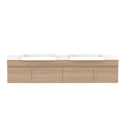 ADP Glacier Lite Semi-Recessed Door and Drawer Slim Vanity with Benchtop