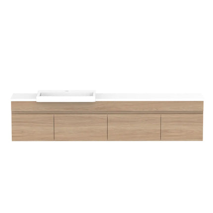 ADP Glacier Lite Semi-Recessed Door and Drawer Slim Vanity with Benchtop
