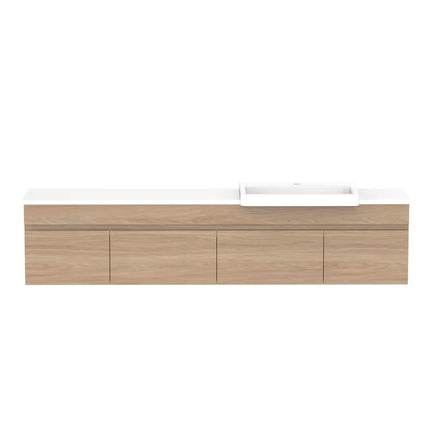 ADP Glacier Lite Semi-Recessed Door and Drawer Slim Vanity with Benchtop