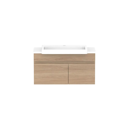 ADP Glacier Lite Semi-Recessed Door and Drawer Slim Vanity with Benchtop