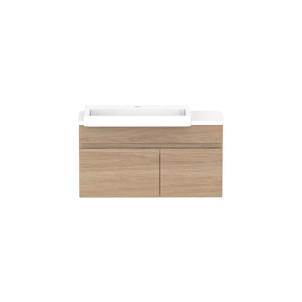 ADP Glacier Lite Semi-Recessed Door and Drawer Slim Vanity with Benchtop