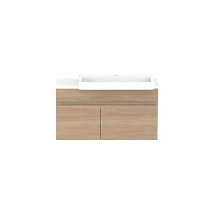 ADP Glacier Lite Semi-Recessed Door and Drawer Slim Vanity with Benchtop 750-1800mm