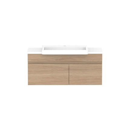 ADP Glacier Lite Semi-Recessed Door and Drawer Slim Vanity with Benchtop 750-1800mm