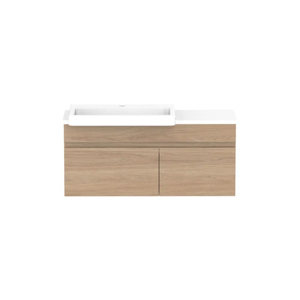 ADP Glacier Lite Semi-Recessed Door and Drawer Slim Vanity with Benchtop 750-1800mm