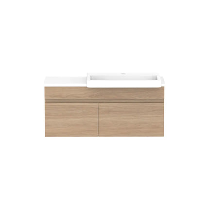 ADP Glacier Lite Semi-Recessed Door and Drawer Slim Vanity with Benchtop 750-1800mm
