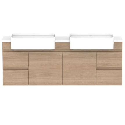 ADP Glacier Lite Semi-Recessed Door and Drawer Twin Vanity with Benchtop 750-1800mm