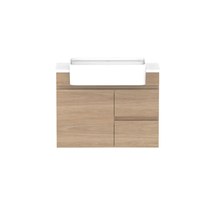 ADP Glacier Lite Semi-Recessed Door and Drawer Twin Vanity with Benchtop