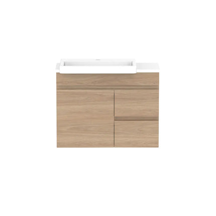 ADP Glacier Lite Semi-Recessed Door and Drawer Twin Vanity with Benchtop