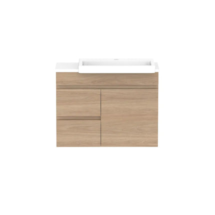 ADP Glacier Lite Semi-Recessed Door and Drawer Twin Vanity with Benchtop