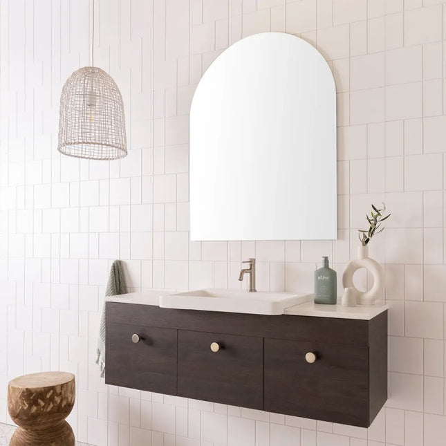 ADP Glacier Lite Semi-Recessed Door and Drawer Slim Vanity with Benchtop
