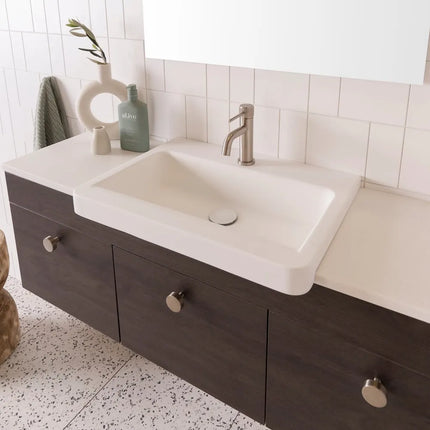 ADP Glacier Lite Semi-Recessed Door and Drawer Slim Vanity with Benchtop
