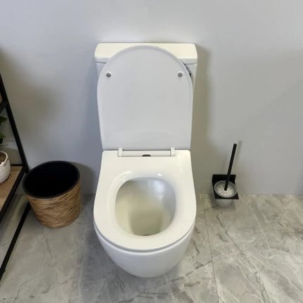 Hannah Rimless Back to Wall Toilet Suite Gloss White 665X380X845