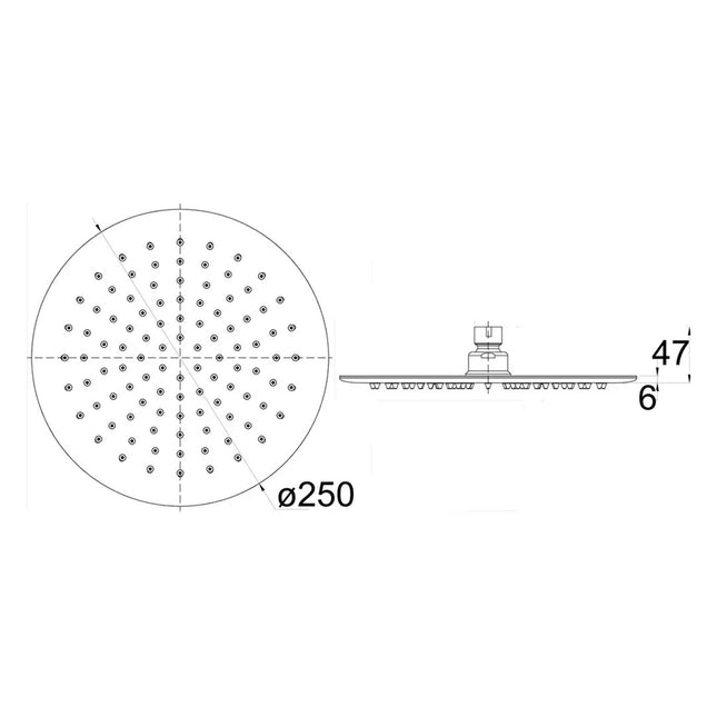 Ikon Kara Round Stainless Steel Shower Head Chrome