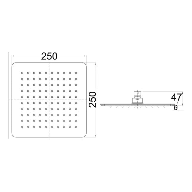 Ikon Seto Square Stainless Steel Shower Head Chrome