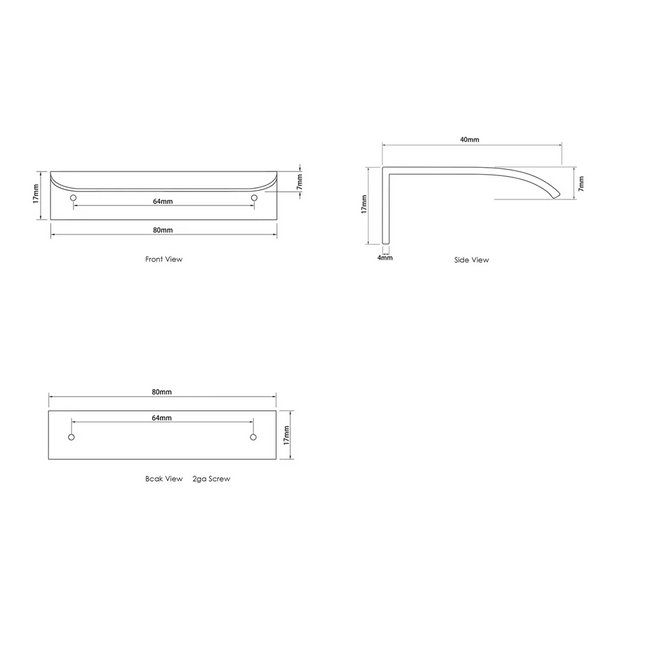 Otti Hampshire Wall Hung Vanity Handle in Colours