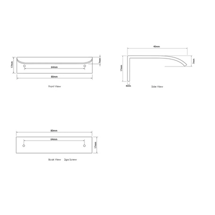 Otti Hampshire Wall Hung Vanity Handle in Colours