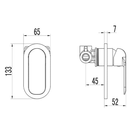 Ikon Kara Wall Mixer Matt Black & Rose Gold Handle