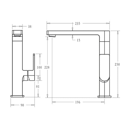 Ikon Flores Kitchen Mixer Brushed Nickel