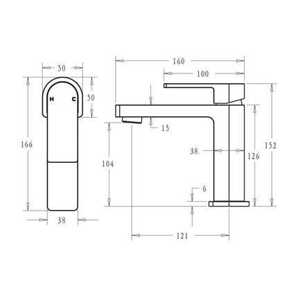 Ikon Flores Basin Mixer Chrome, 2 Sizes