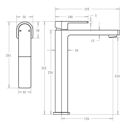 Ikon Flores Basin Mixer Chrome, 2 Sizes