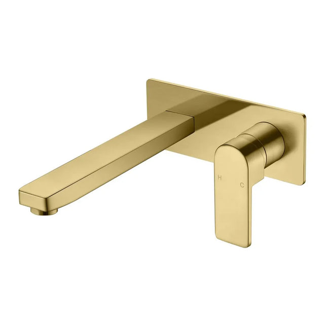 Ikon Flores Wall Basin Mixer Brushed Gold