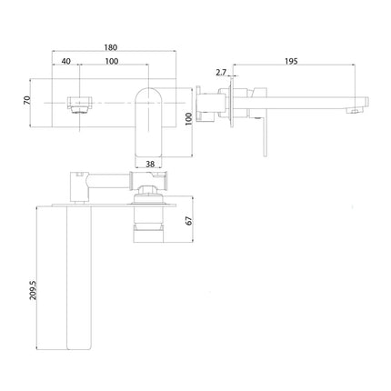 Ikon Flores Wall Basin Mixer Brushed Nickel