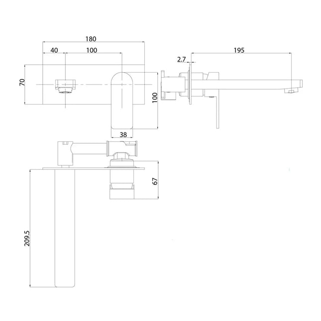 Ikon Flores Wall Basin Mixer Brushed Nickel