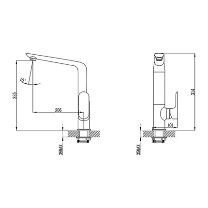 Ikon Banda Sink Mixer Chrome