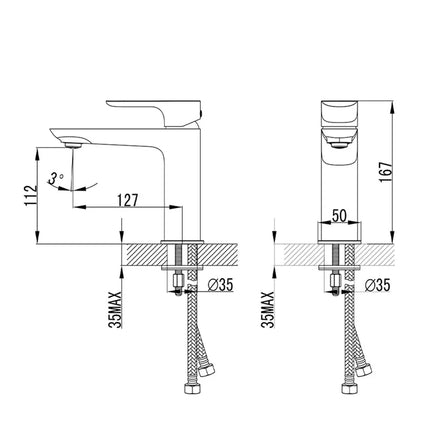 Ikon Banda Basin Mixer Chrome, 2 Sizes