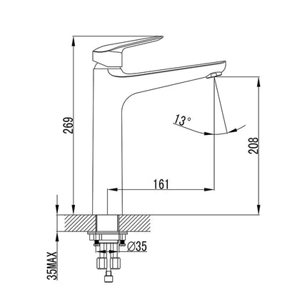 Ikon Sulu Basin Mixer Chrome, 2 Sizes