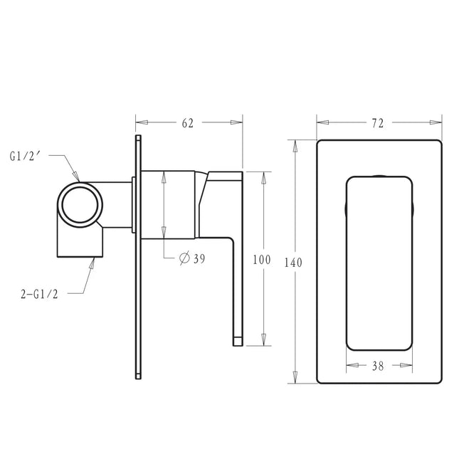 Ikon Ceram Wall Mixer Chrome