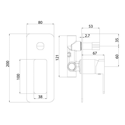 Ikon Ceram Wall Mixer With Diverter Chrome