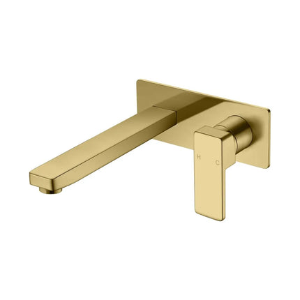 Ikon Ceram Wall Basin Mixer Brushed Gold