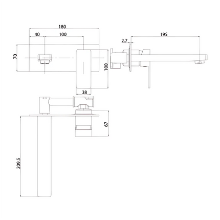 Ikon Ceram Wall Basin Mixer Chrome