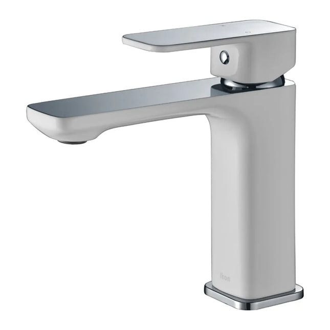 Ikon Seto Basin Mixer Chrome & White, 2 Sizes