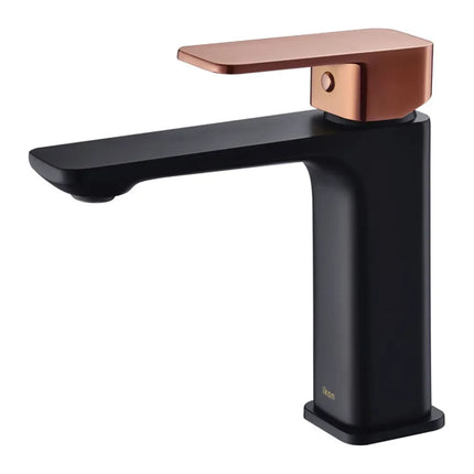 Ikon Seto Basin Mixer Black & Rose Gold Handle, 2 Sizes