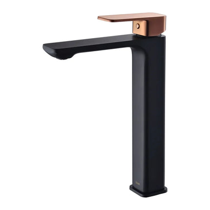 Ikon Seto Basin Mixer Black & Rose Gold Handle, 2 Sizes