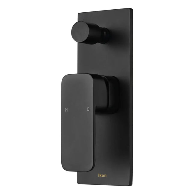 Ikon Seto Wall Mixer With Diverter Matt Black