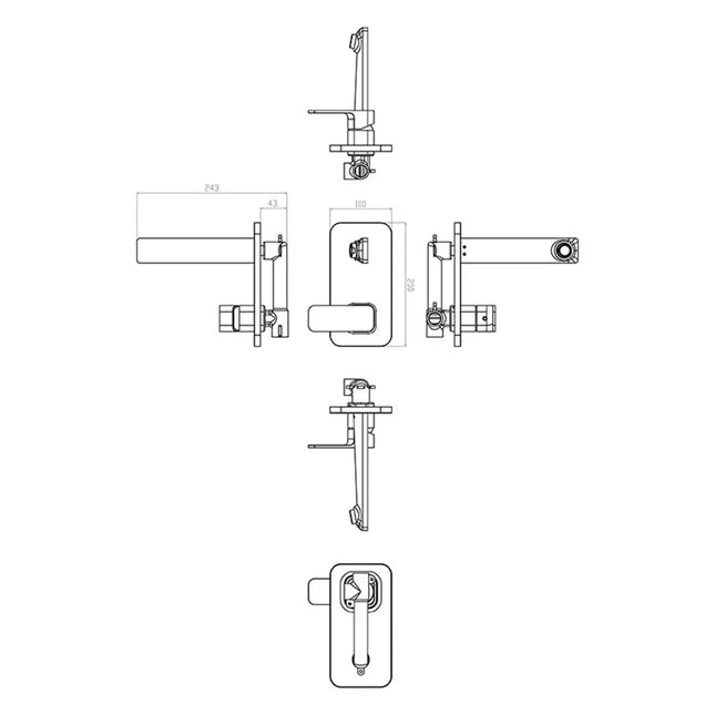 Ikon Seto Wall Basin Mixer Chrome