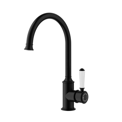 Ikon Clasico Gooseneck Sink Mixer Matt Black