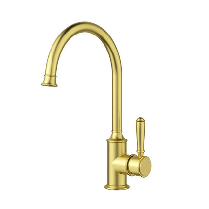 Ikon Clasico Gooseneck Sink Mixer Brushed Gold