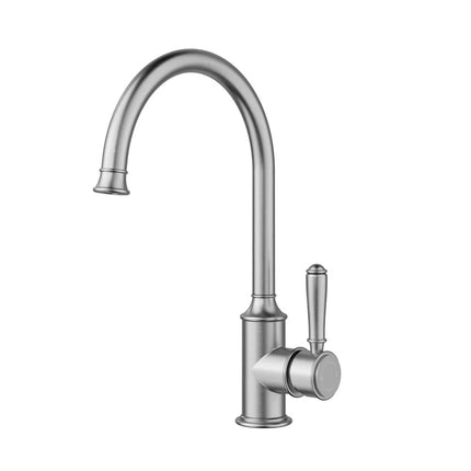 Ikon Clasico Gooseneck Sink Mixer Brushed Nickel